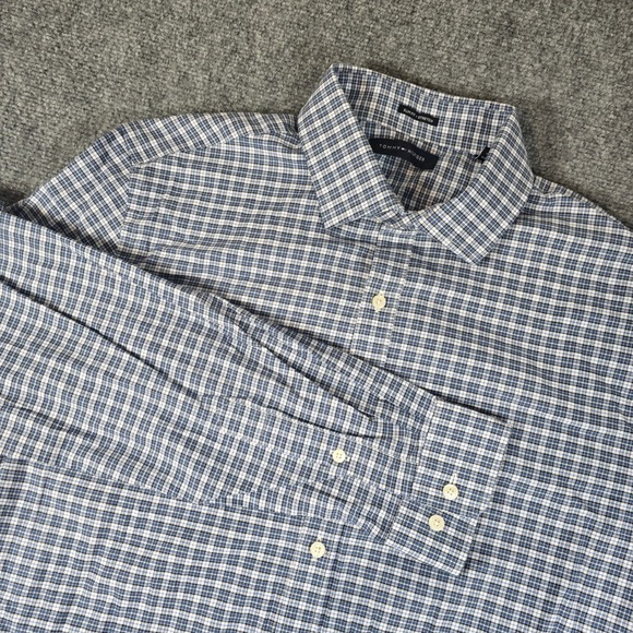 Tommy Hilfiger Slim Fit‎ Stretch Plaid Button Down Shirt Large - Picture 1 of 12